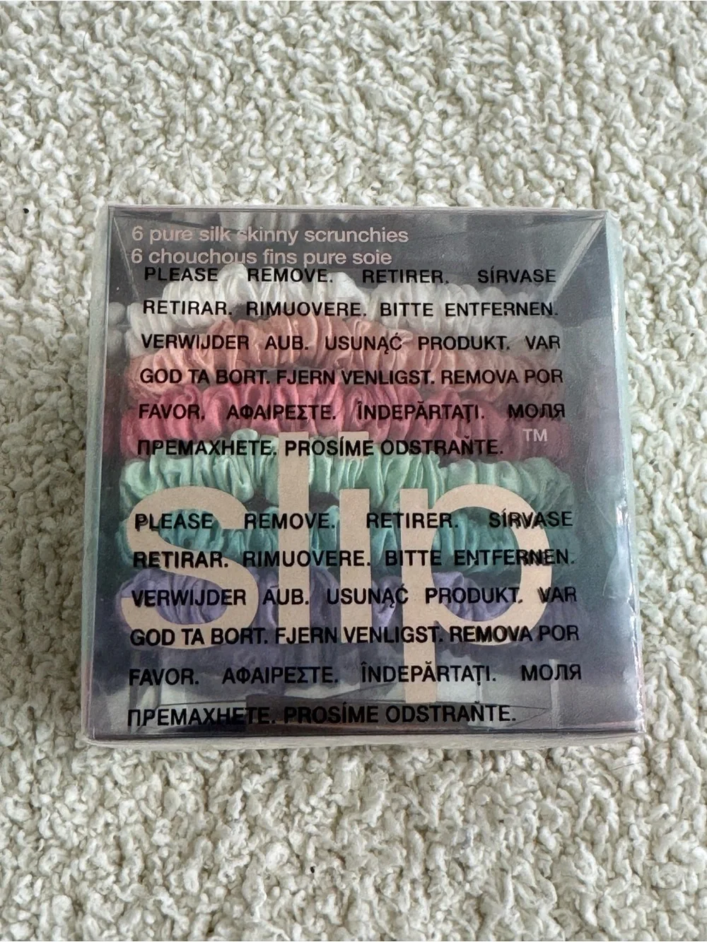 Slip Pure Silk Skinny Scrunchies 6 slim Hair ties Pack Pastel Mix New